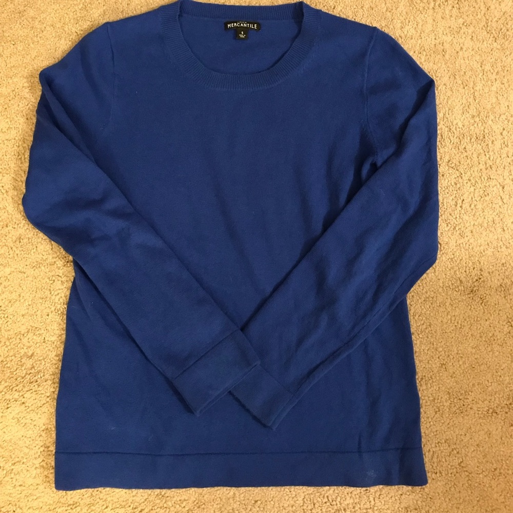 Blue JCrew Factory Cotton Wool Tessie sweater